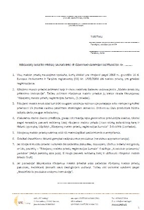 Ribojamų maisto priedų saugojimo ir išdavimo gamybai instrukcija