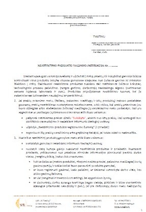 Neatitiktinio produkto valdymo instrukcija