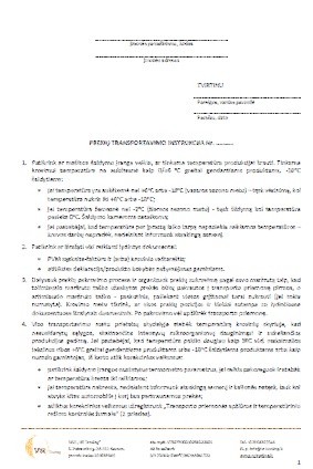 Prekių transportavimo instrukcija