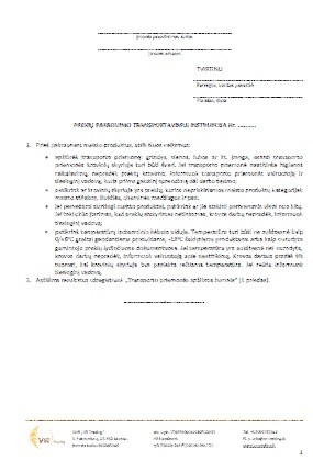 Prekių pakrovimo transportavimui instrukcija