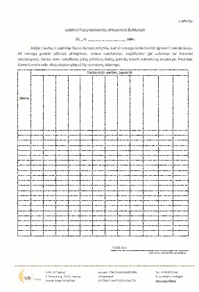 Darbuotojų sveikatos apklausos žurnalo forma