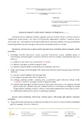 Nesaugaus maisto pašalinimo iš rinkos instrukcija