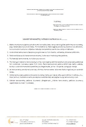 Vidinės termometrų patikros instrukcija