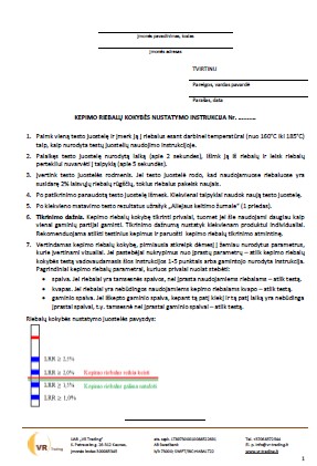 Kepimo riebalų kokybės nustatymo instrukcija