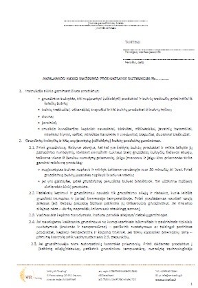 Akrilamido kiekio mažinimo produktuose instrukcija