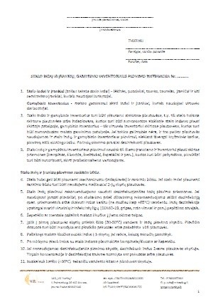 Stalo indų ir gamybinio inventoriaus plovimo instrukcija